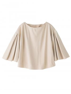 フェイクスエード袖フレアートップス　マタニティ・授乳服 22171