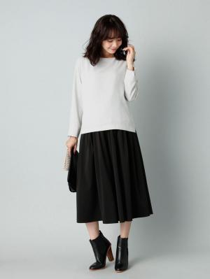 マタニティ ワンピース|プルオーバー&スカートセットアップ マタニティ・授乳服