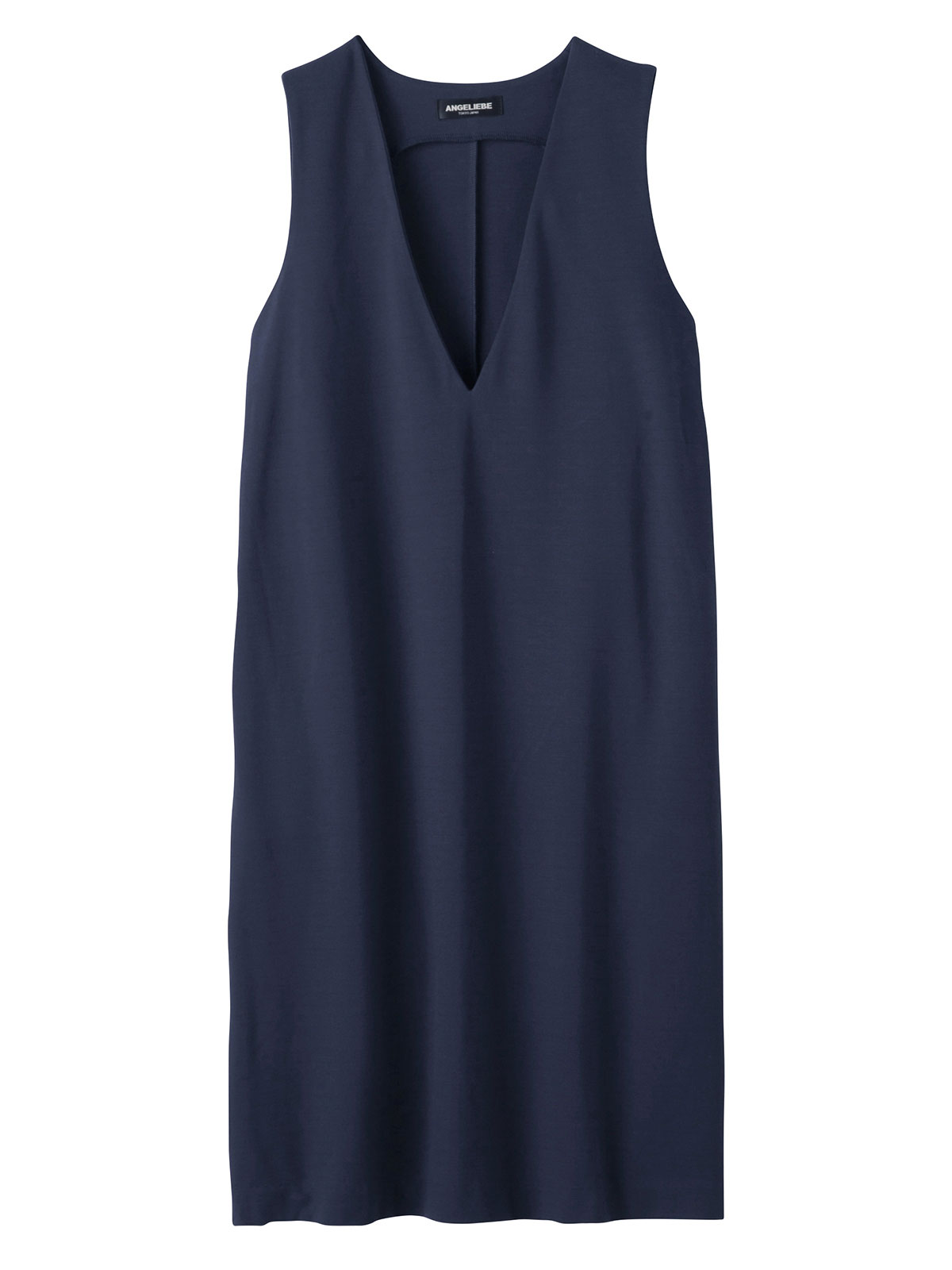 マタニティ ワンピース|【授乳しやすい】ポンチミドルジャンパースカート【出産後も長く使える】|ネイビー