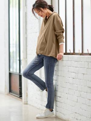 マタニティ パンツ|P・パンツ　ハイストレッチデニムスキニー|ブルー