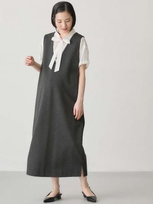 ポンチロングジャンパースカート　マタニティ・授乳服【出産後も長く使える】22207