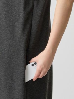 マタニティ ワンピース|ポンチロングジャンパースカート　マタニティ・授乳服【出産後も長く使える】