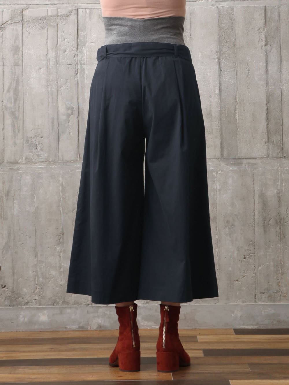 アウトレット|【産前産後対応】ストレッチチノタックワイドパンツ【出産後も長く使える】