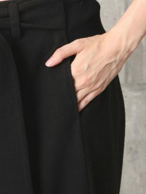 アウトレット|【産前産後対応】起毛ポンチリボン付きワイドパンツ【出産後も長く使える】
