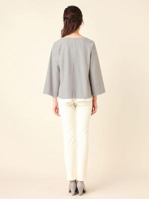 マタニティ トップス|バックシャン起毛ポンチVネックレイヤードトップス マタニティ・授乳服