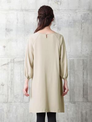 マタニティ ワンピース|ジョーゼットギャザースリーブワンピース　マタニティ・授乳服