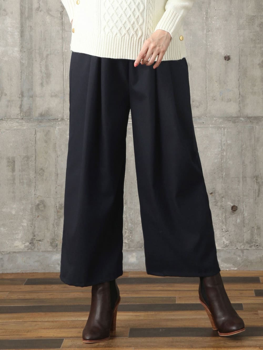 アウトレット|【産前産後対応】微起毛ツイルタックパンツ【出産後も長く使える】