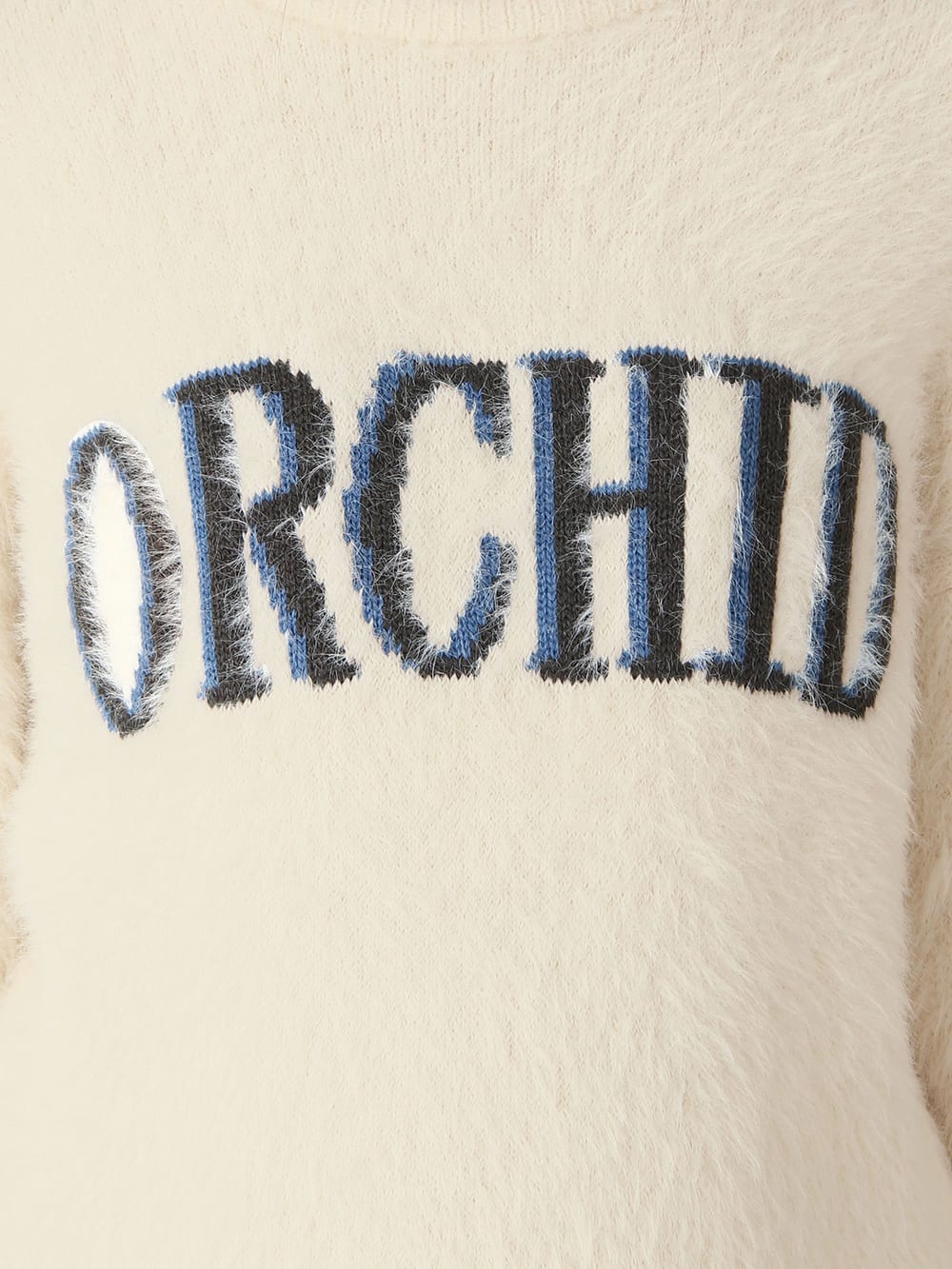 マタニティ トップス|やわらかシャギーヤーンロゴジャガードニット