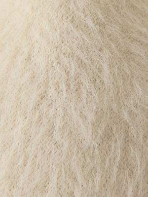 マタニティ トップス|やわらかシャギーヤーンロゴジャガードニット