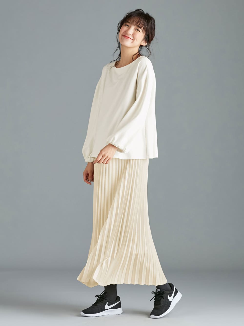 マタニティ トップス|バルーンスリーブ起毛トップス　マタニティ・授乳服【出産後も長く使える】