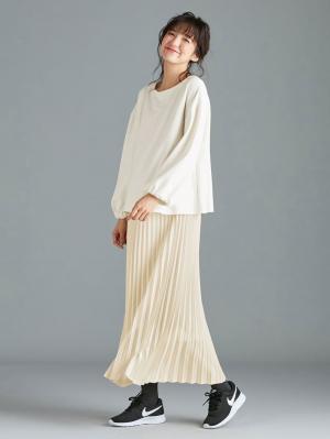 マタニティ トップス|バルーンスリーブ起毛トップス　マタニティ・授乳服【出産後も長く使える】