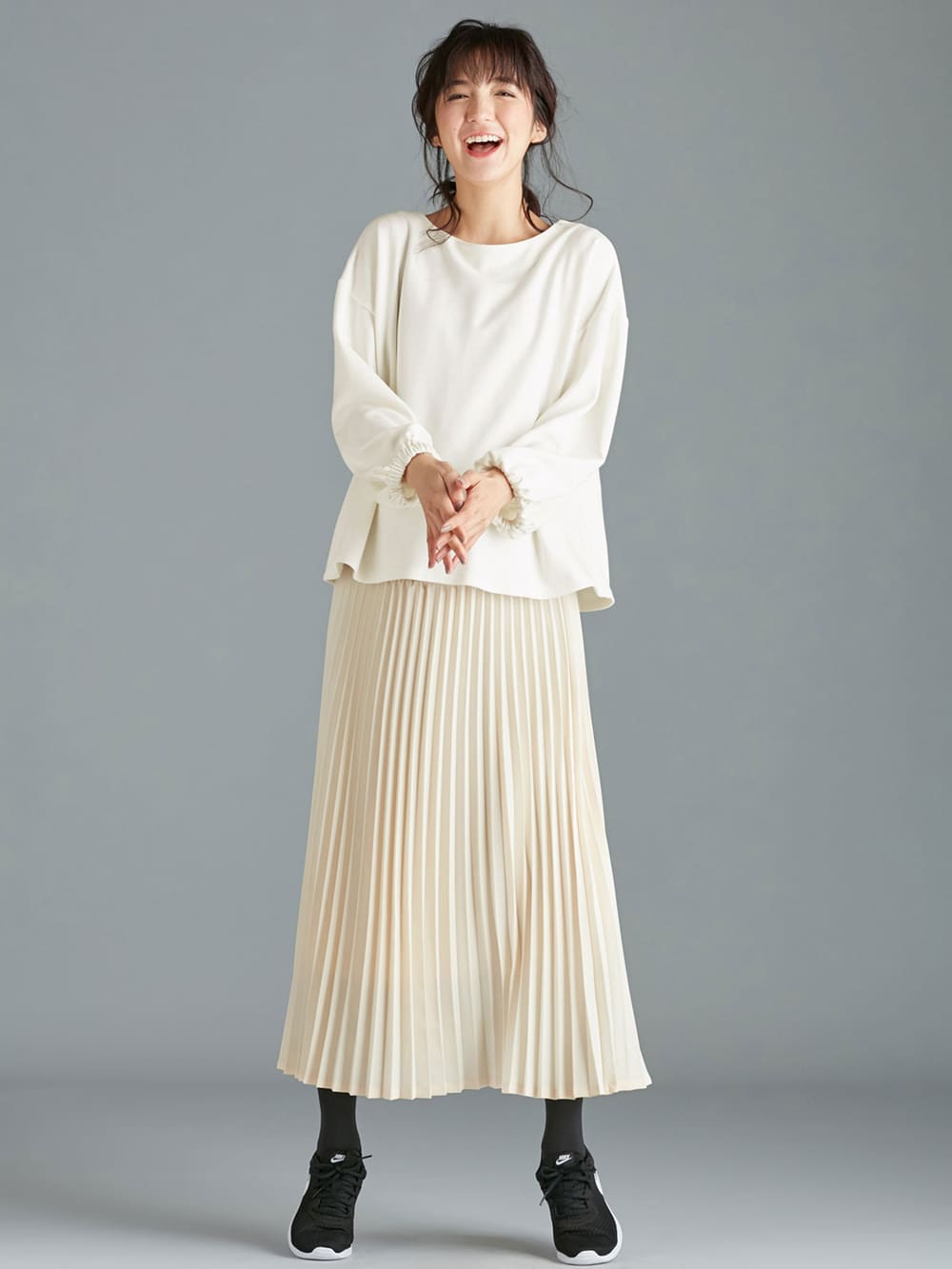 マタニティ トップス|バルーンスリーブ起毛トップス　マタニティ・授乳服【出産後も長く使える】