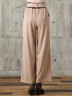 マタニティ パンツ|【産前産後対応】リボンベルト付ジョーゼットパンツ