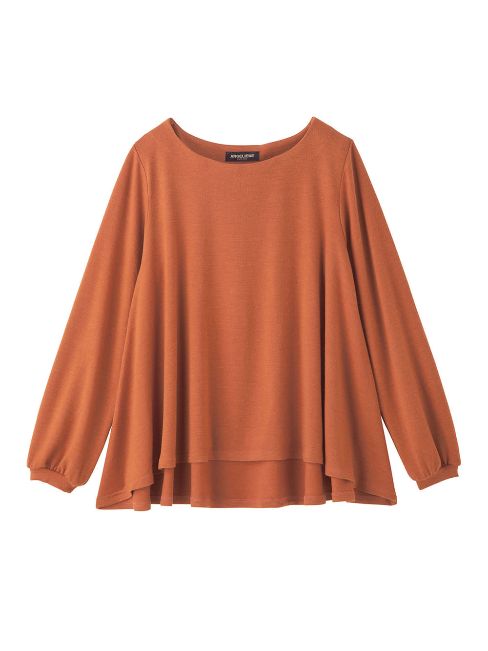 マタニティ トップス|フレアーフロントヘムプルオーバー　マタニティ・授乳服|オレンジ