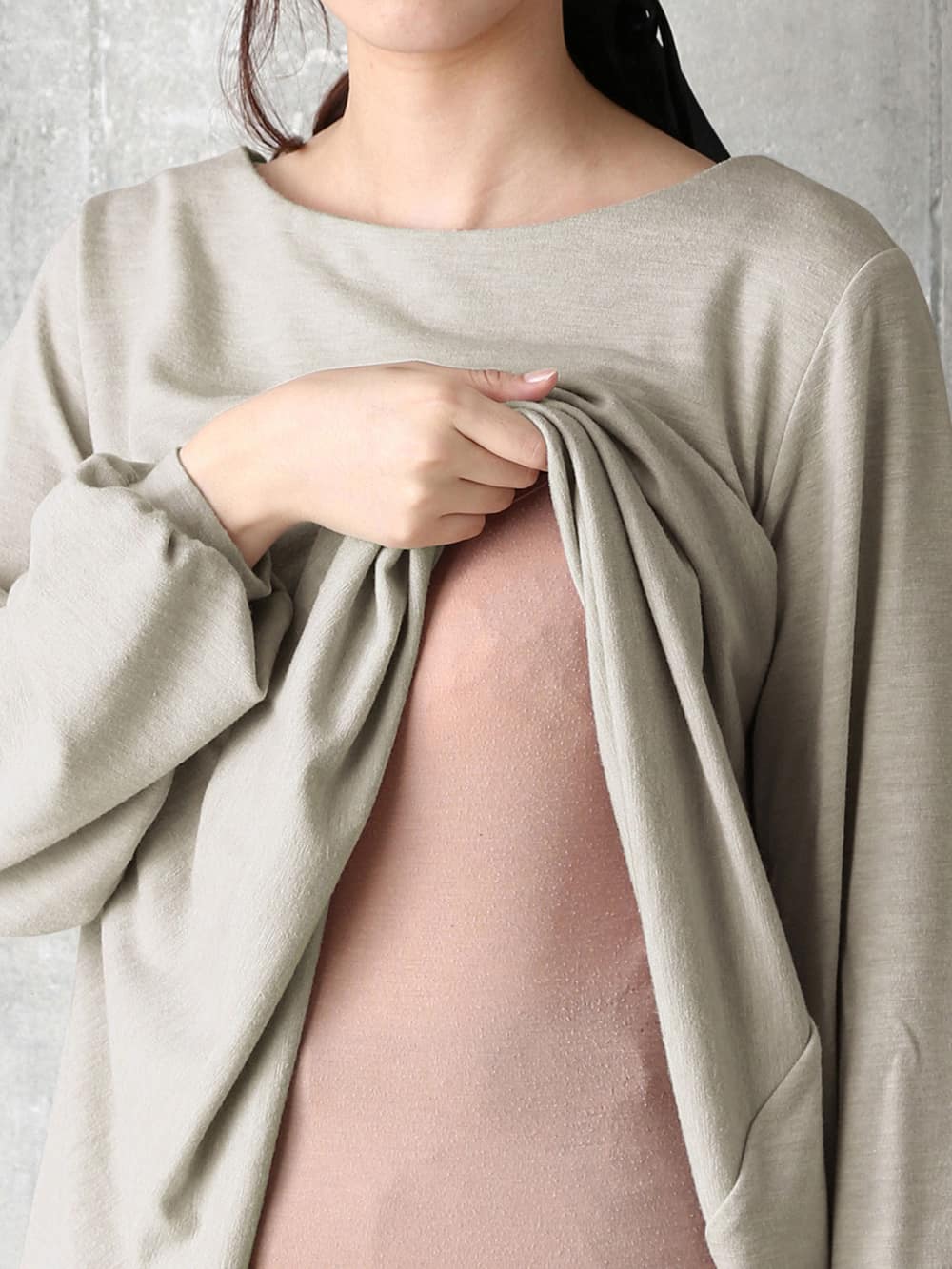 マタニティ トップス|フレアーフロントヘムプルオーバー　マタニティ・授乳服