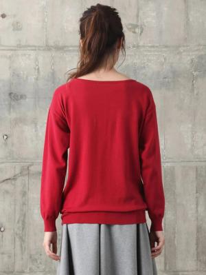 マタニティ トップス|【ウォッシャブル】ニットボートネック【出産後も長く使える】