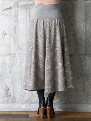 マタニティ スカート|【産前産後対応】グレンチェックフレアースカート【出産後も長く使える】