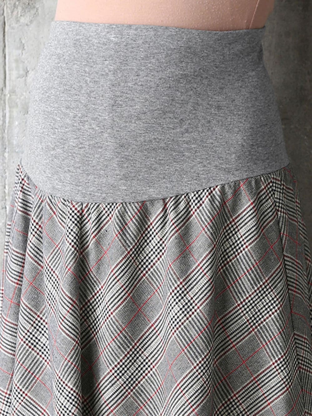 マタニティ スカート|【産前産後対応】グレンチェックフレアースカート【出産後も長く使える】