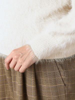 マタニティ トップス|やわらかフェザーヤーンボートネックニット