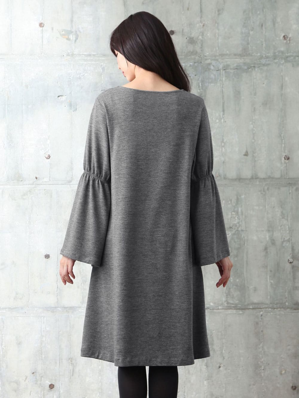 マタニティ ワンピース|【セット】ベルスリーブVネックニットソーワンピース（ペチコート付）　マタニティ・授乳服