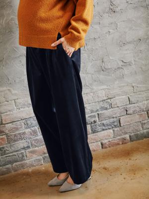【産前産後対応】ベロアタックワイドパンツ22357