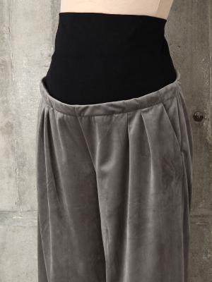 マタニティ パンツ|【産前産後対応】ベロアタックワイドパンツ