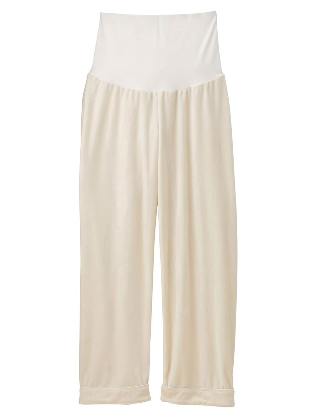 マタニティ パジャマ・ルームウェア|【授乳しやすい】【産後も使えるパンツ】ストレッチベロアロングシャツパジャマ