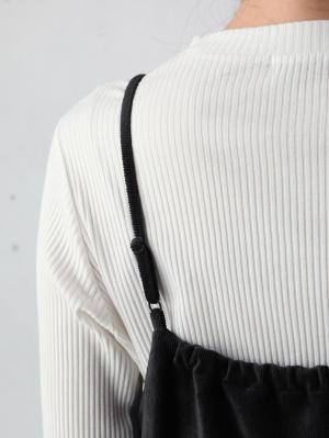 マタニティ ワンピース|【セット】ストレッチ細コールベロアキャミワンピース＆長袖リブトップスセット　マタニティ・授乳服