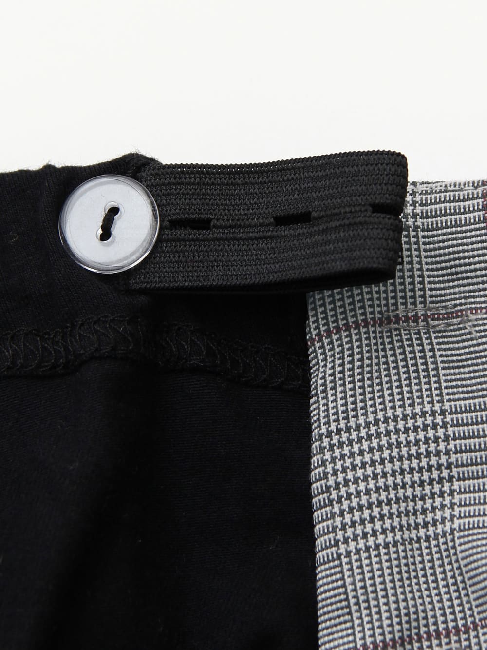 マタニティ パンツ|【産前産後対応】グレンチェック リボン付きワイドパンツ【出産後も長く使える】