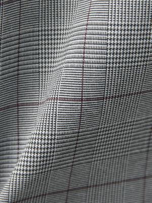 マタニティ パンツ|【産前産後対応】グレンチェック リボン付きワイドパンツ【出産後も長く使える】