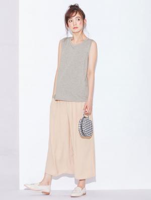 マタニティ トップス|ノースリーブトップス マタニティ・授乳服【出産後も長く使える】|杢グレー