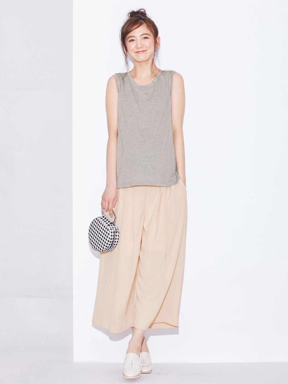 マタニティ トップス|ノースリーブトップス マタニティ・授乳服【出産後も長く使える】|杢グレー