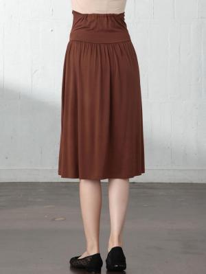 マタニティ スカート|【産前産後対応】極上とろみタッチミモレ丈フレアスカート【出産後も長く使える】