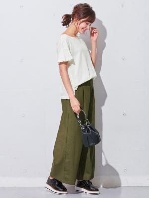 マタニティ トップス|【マタニティ・授乳服】シルケット加工フレアスリーブプルオーバー【出産後も長く使える】|ホワイト