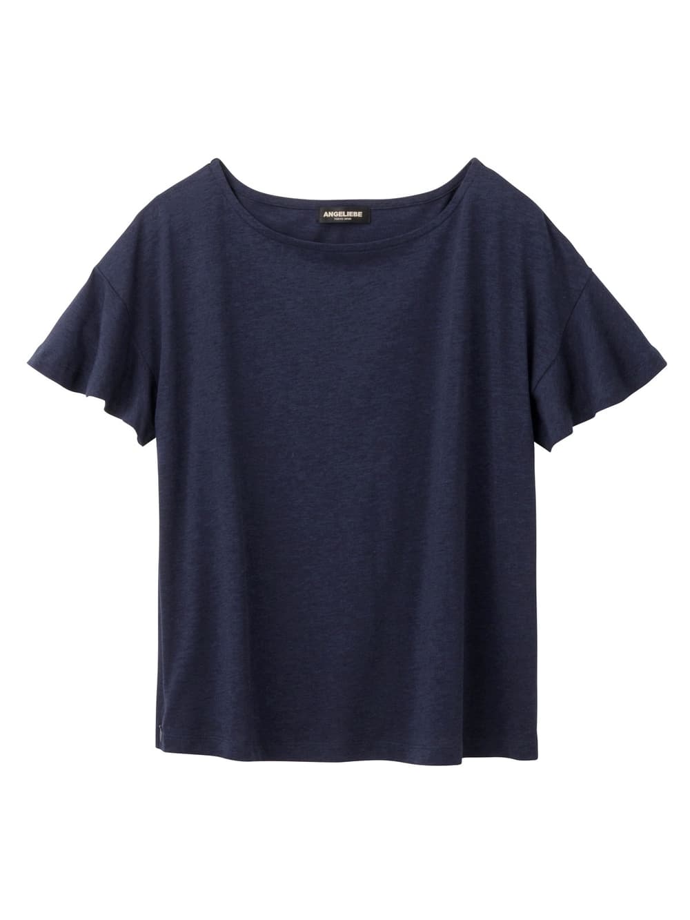 マタニティ トップス|【マタニティ・授乳服】シルケット加工フレアスリーブプルオーバー【出産後も長く使える】|ネイビー