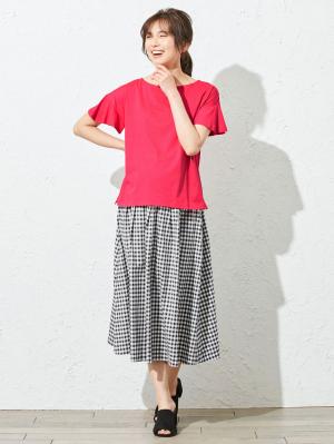 マタニティ トップス|【マタニティ・授乳服】シルケット加工フレアスリーブプルオーバー【出産後も長く使える】|ピンク