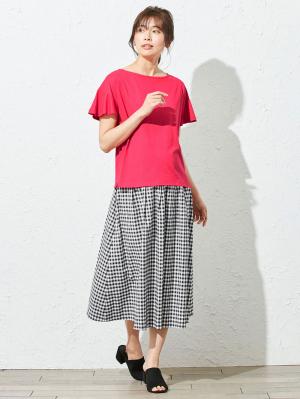 マタニティ トップス|【マタニティ・授乳服】シルケット加工フレアスリーブプルオーバー【出産後も長く使える】|ピンク