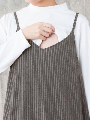 マタニティ ワンピース|【マタニティ・授乳服】リブキャミワンピース【出産後も長く使える】