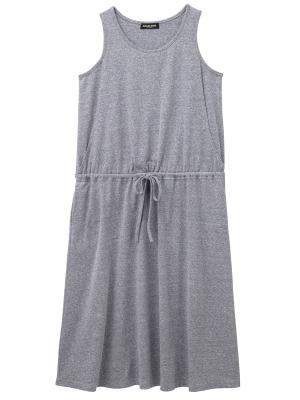 マタニティ ワンピース|スラブ風素材　ノースリーブマキシワンピース　マタニティ・授乳服【出産後も長く使える】|杢ネイビー