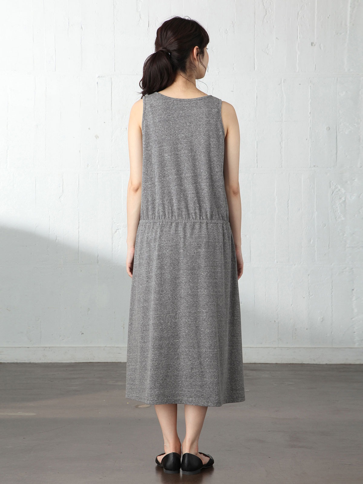 マタニティ ワンピース|スラブ風素材　ノースリーブマキシワンピース　マタニティ・授乳服【出産後も長く使える】