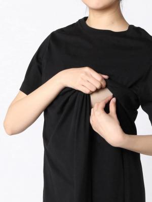 マタニティ ワンピース|ロングスリットワンピース　マタニティ・授乳服【出産後も長く使える】