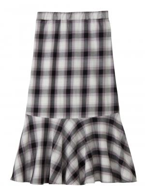 マタニティ スカート|ain（アイン）【産前産後対応】産後も可愛く　綿ツイルソフトラッフルスカート【出産後も長く使える】|チェック