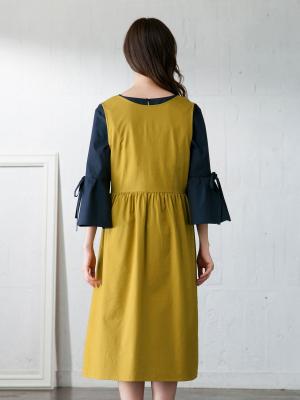 マタニティ ワンピース|ain（アイン）綿ツイル前後2WAYマキシジャンパースカート　マタニティ・授乳服【出産後も長く使える】