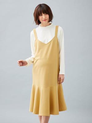 株主優待カテゴリー|ain(アイン)【授乳しやすい】【セット】インナーとれちゃう2WAYソフトラッフルジャンパースカート