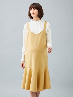 ain（アイン）【授乳しやすい】【セット】インナーとれちゃう2WAYソフトラッフルジャンパースカート22442