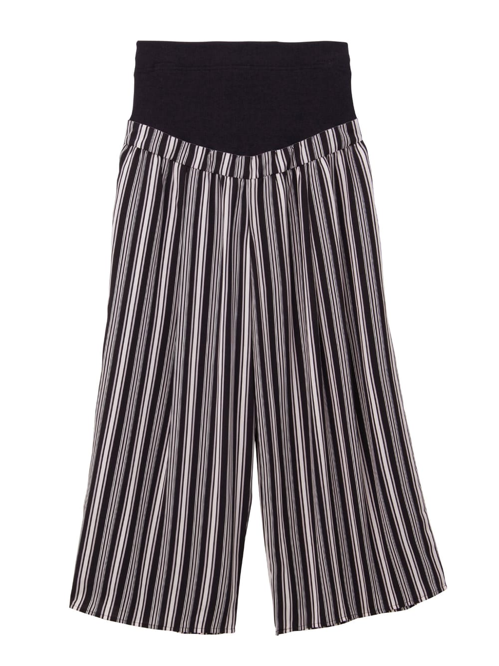 マタニティ ワンピース|LOVE MIC（ラブミック）デシンマルチストライプワイドパンツ【出産後も長く使える】