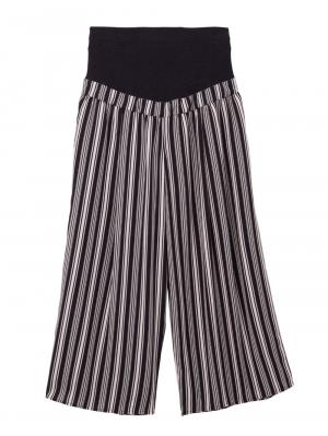 マタニティ ワンピース|LOVE MIC（ラブミック）デシンマルチストライプワイドパンツ【出産後も長く使える】