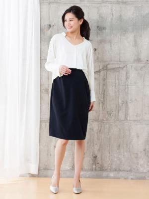 マタニティ ワンピース|LOVE MIC（ラブミック）防汚加工　ブラウス×スリットスカート2WAYワンピース　マタニティ・授乳服【出産後も長く使える】|オフ