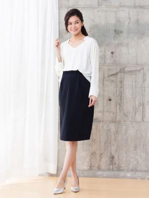 マタニティ ワンピース|LOVE MIC（ラブミック）防汚加工　ブラウス×スリットスカート2WAYワンピース　マタニティ・授乳服【出産後も長く使える】|オフ