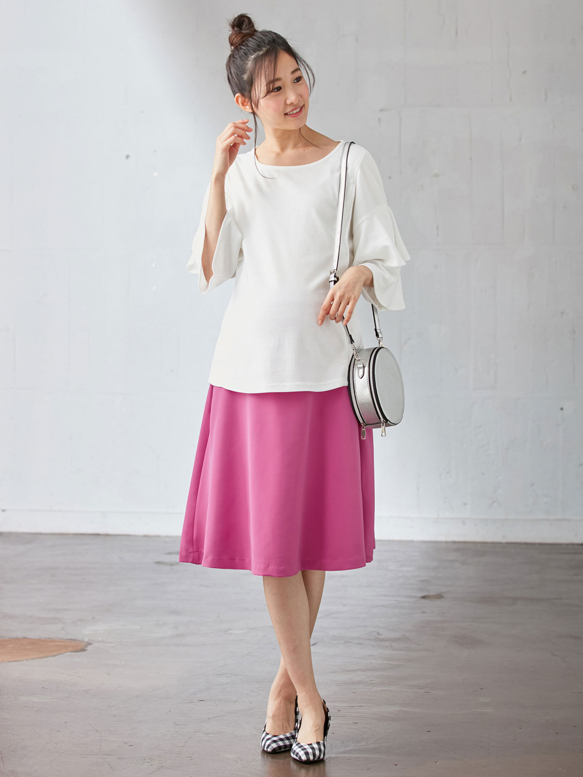 株主優待カテゴリー|LOVE MIC（ラブミック）防汚加工　フレアスカート|ピンク